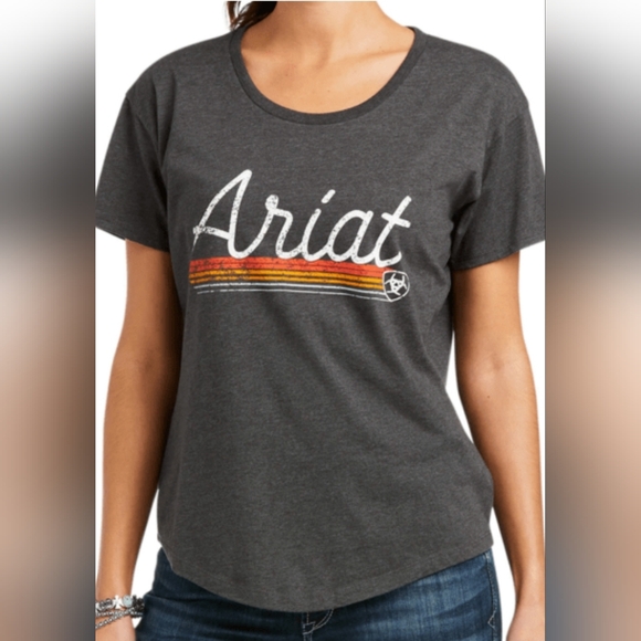 Ariat Tops - Ariat Women's Underline Script SS t-shirt sz Small. Item 10037939 in Charcoal